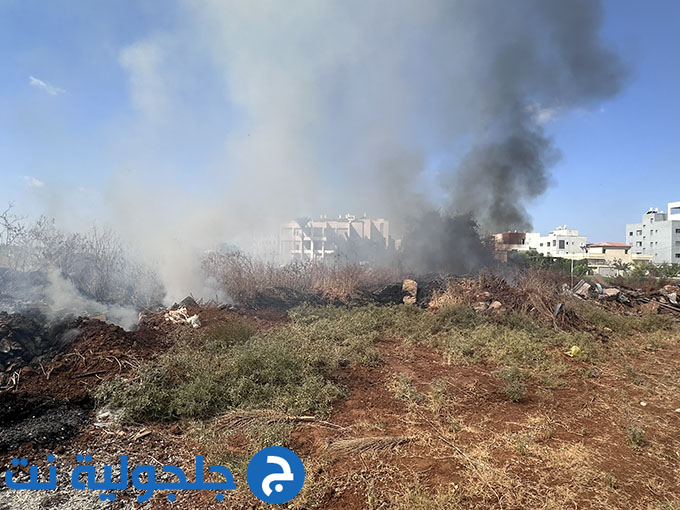 حريق في وادي قانا في جلجولية 